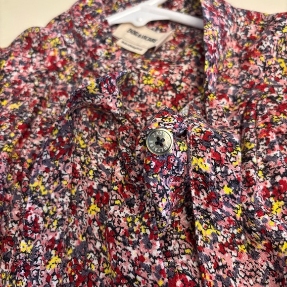 Zadig & Voltaire Touch Ao Liberty Blouse in pink floral Size Small - Picture 6 of 13
